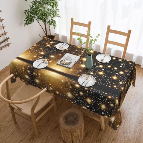 EZDLOWVBA Rechteckige Tischdecke, abwischbar, wasserabweisend, für Zuhause, Esszimmer, Küche, Party, 137 x 183 cm, goldfarben von EZDLOWVBA