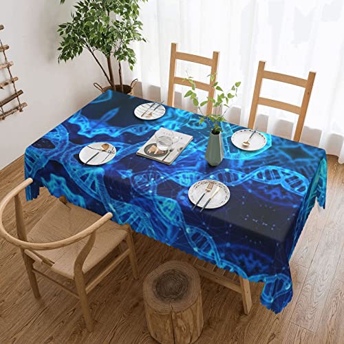 EZDLOWVBA Rechteckige Tischdecke mit DNA-Kette, Fotodruck, abwischbar, wasserabweisend, Tischdecke für Zuhause, Esszimmer, Küche, Party, 137 x 183 cm von EZDLOWVBA