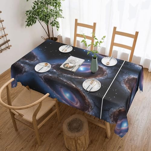 EZDLOWVBA Rechteckige Tischdecke mit Galaxie-Druck, abwischbar, wasserabweisend, Tischdecke für Zuhause, Esszimmer, Küche, Party, 137 x 183 cm von EZDLOWVBA