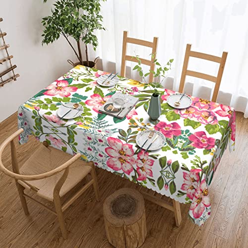 EZDLOWVBA Rechteckige Tischdecke mit Hibiskusblumen-Druck, abwischbar, wasserabweisend, Tischdecke für Zuhause, Esszimmer, Küche, Party, 137 x 183 cm von EZDLOWVBA