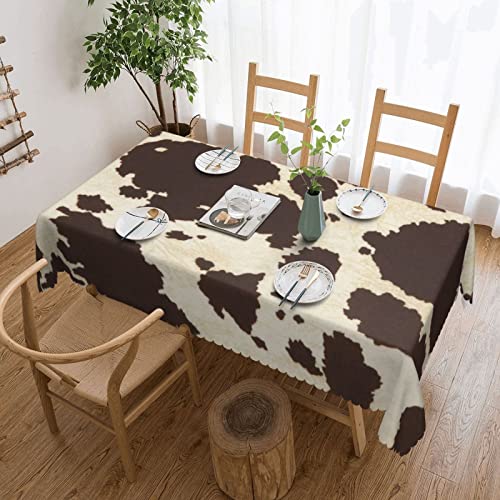 EZDLOWVBA Rechteckige Tischdecke mit Kuhfell-Aufdruck, abwischbar, wasserabweisend, Tischdecke für Zuhause, Esszimmer, Küche, Party, 137 x 183 cm von EZDLOWVBA