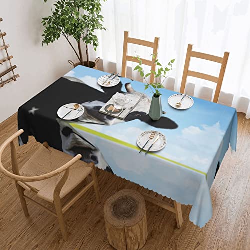 EZDLOWVBA Rechteckige Tischdecke mit Kuhmuster, abwischbar, wasserabweisend, Tischdecke für Zuhause, Esszimmer, Küche, Party, 137 x 183 cm von EZDLOWVBA