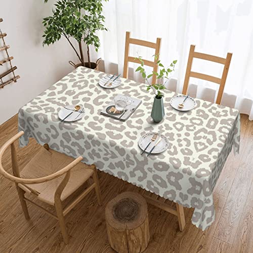 EZDLOWVBA Rechteckige Tischdecke mit Leopardenmuster, abwischbar, wasserabweisend, Tischdecke für Zuhause, Esszimmer, Küche, Party, 137 x 183 cm, Braun von EZDLOWVBA