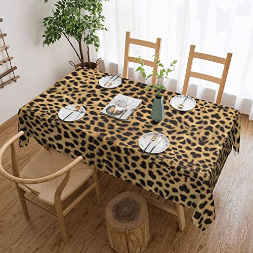 EZDLOWVBA Rechteckige Tischdecke mit Leopardenmuster, abwischbar, wasserabweisend, Tischdecke für Zuhause, Esszimmer, Küche, Party, 137 x 183 cm von EZDLOWVBA