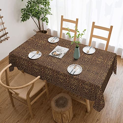 EZDLOWVBA Rechteckige Tischdecke mit Leopardenmuster, abwischbar, wasserabweisend, Tischdecke für Zuhause, Esszimmer, Küche, Party, 137 x 183 cm von EZDLOWVBA