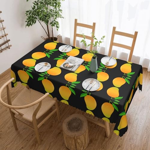 EZDLOWVBA Rechteckige Tischdecke mit Mango-Druck, abwischbar, wasserabweisend, Tischdecke für Zuhause, Esszimmer, Küche, Party, 137 x 183 cm von EZDLOWVBA