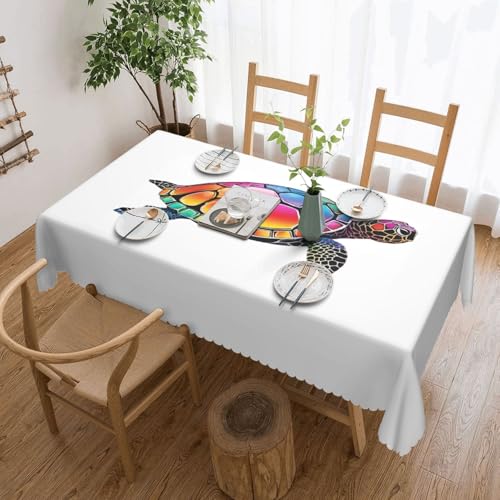 EZDLOWVBA Rechteckige Tischdecke mit Meeresschildkrötenmuster, abwischbar, wasserabweisend, Tischdecke für Zuhause, Esszimmer, Küche, Party, 137 x 183 cm von EZDLOWVBA