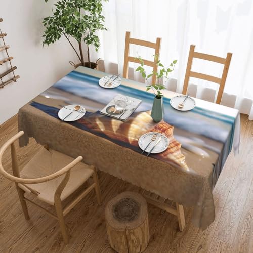 EZDLOWVBA Rechteckige Tischdecke mit Meereswellen-Motiv, abwischbar, wasserabweisend, Tischdecke für Zuhause, Esszimmer, Küche, Party, 137 x 183 cm von EZDLOWVBA