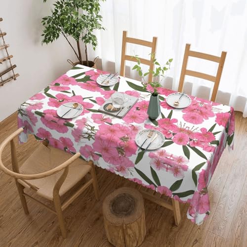 EZDLOWVBA Rechteckige Tischdecke mit Pfingstrosen-Druck, abwischbar, wasserabweisend, Tischdecke für Zuhause, Esszimmer, Küche, Party, 137 x 183 cm von EZDLOWVBA