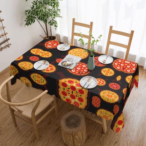 EZDLOWVBA Rechteckige Tischdecke mit Pizza-Aufdruck, abwischbar, wasserabweisend, Tischdecke für Zuhause, Esszimmer, Küche, Party, 137 x 183 cm von EZDLOWVBA