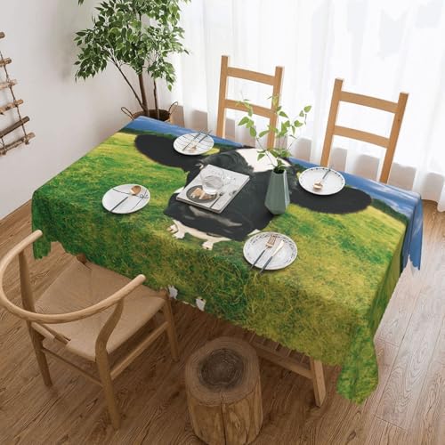 EZDLOWVBA Rechteckige Tischdecke mit Prairie-Kuh-Druck, abwischbar, wasserabweisend, Tischdecke für Zuhause, Esszimmer, Küche, Party, 137 x 183 cm von EZDLOWVBA