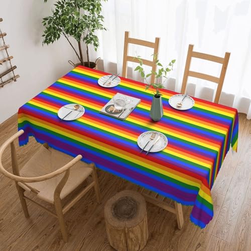 EZDLOWVBA Rechteckige Tischdecke mit Regenbogenmuster, abwischbar, wasserabweisend, Tischdecke für Zuhause, Esszimmer, Küche, Party, 137 x 183 cm von EZDLOWVBA