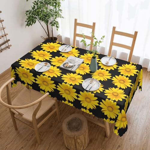 EZDLOWVBA Rechteckige Tischdecke mit Sonnenblumen-Druck, abwischbar, wasserabweisend, Tischdecke für Zuhause, Esszimmer, Küche, Party, 137 x 183 cm von EZDLOWVBA