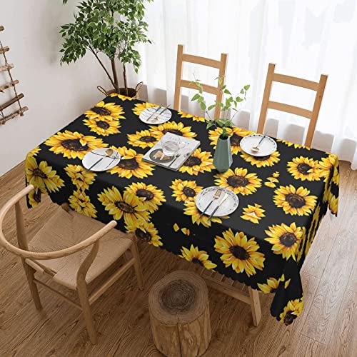 EZDLOWVBA Rechteckige Tischdecke mit Sonnenblumen-Druck, abwischbar, wasserabweisend, Tischdecke für Zuhause, Esszimmer, Küche, Party, 137 x 183 cm von EZDLOWVBA