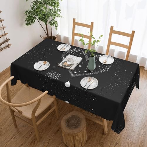 EZDLOWVBA Rechteckige Tischdecke mit Sternschnuppenmotiv, abwischbar, wasserabweisend, Tischdecke für Zuhause, Esszimmer, Küche, Party, 137 x 183 cm von EZDLOWVBA