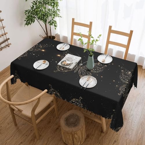 EZDLOWVBA Rechteckige Tischdecke mit Strass-Schmetterlings-Aufdruck, abwischbar, wasserabweisend, Tischdecke für Zuhause, Esszimmer, Küche, Party, 137 x 183 cm von EZDLOWVBA