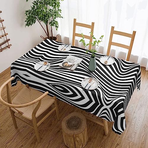 EZDLOWVBA Rechteckige Tischdecke mit Streifendruck, abwischbar, wasserabweisend, Tischdecke für Zuhause, Esszimmer, Küche, Party, 137 x 183 cm von EZDLOWVBA