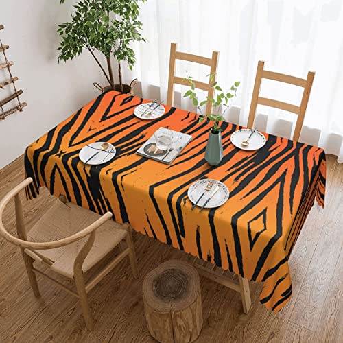 EZDLOWVBA Rechteckige Tischdecke mit Tigerstreifen-Druck, abwischbar, wasserabweisend, Tischdecke für Zuhause, Esszimmer, Küche, Party, 137 x 183 cm von EZDLOWVBA