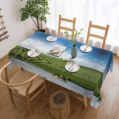 EZDLOWVBA Rechteckige Tischdecke mit Traktor-Farm-Druck, abwischbar, wasserabweisend, Tischdecke für Zuhause, Esszimmer, Küche, Party, 137 x 183 cm von EZDLOWVBA