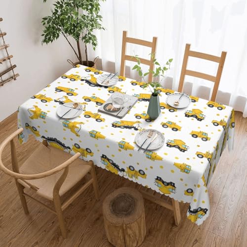 EZDLOWVBA Rechteckige Tischdecke mit Traktor-Farming-Druck, abwischbar, wasserabweisend, Tischdecke für Zuhause, Esszimmer, Küche, Party, 137 x 183 cm von EZDLOWVBA