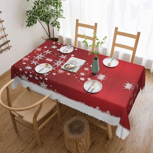 EZDLOWVBA Rechteckige Tischdecke mit Weihnachtsdruck, abwischbar, wasserabweisend, Tischdecke für Zuhause, Esszimmer, Küche, Party, 137 x 183 cm von EZDLOWVBA