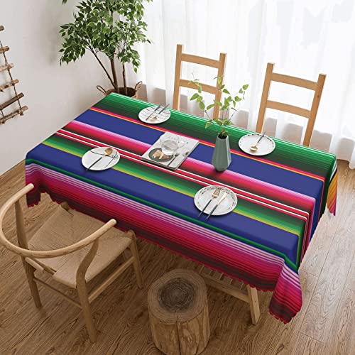 EZDLOWVBA Rechteckige Tischdecke mit buntem mexikanischem Streifendruck, abwischbar, wasserabweisend, Tischdecke für Zuhause, Esszimmer, Küche, Party, 137 x 183 cm von EZDLOWVBA