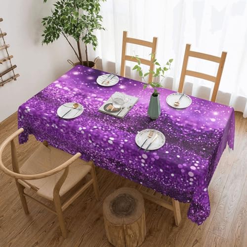 EZDLOWVBA Rechteckige Tischdecke mit glitzerndem Glitzer-Druck, abwischbar, wasserabweisend, Tischdecke für Zuhause, Esszimmer, Küche, Party, 137 x 183 cm von EZDLOWVBA