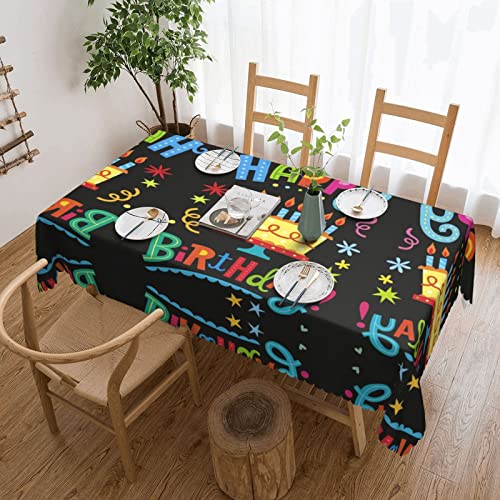 EZDLOWVBA Rechteckige Tischdecke mit großem Kuchendruck, abwischbar, wasserabweisend, Tischdecke für Zuhause, Esszimmer, Küche, Party, 137 x 183 cm von EZDLOWVBA