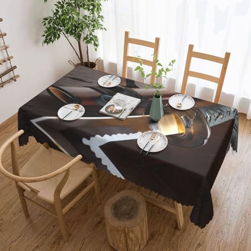 EZDLOWVBA Rechteckige Tischdecke mit japanischem Samurai-Schwert-Druck, abwischbar, wasserabweisend, Tischdecke für Zuhause, Esszimmer, Küche, Party, 137 x 183 cm von EZDLOWVBA