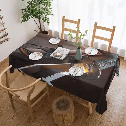 EZDLOWVBA Rechteckige Tischdecke mit japanischem Samurai-Schwert-Druck, abwischbar, wasserabweisend, Tischdecke für Zuhause, Esszimmer, Küche, Party, 137 x 183 cm von EZDLOWVBA