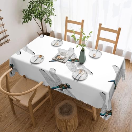 EZDLOWVBA Rechteckige Tischdecke mit niedlichem Libellen-Druck, abwischbar, wasserabweisend, Tischdecke für Zuhause, Esszimmer, Küche, Party, 137 x 183 cm von EZDLOWVBA