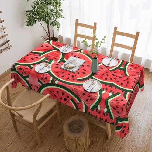 EZDLOWVBA Rechteckige Tischdecke mit rotem Wassermelonen-Druck, abwischbar, wasserabweisend, Tischdecke für Zuhause, Esszimmer, Küche, Party, 137 x 183 cm von EZDLOWVBA