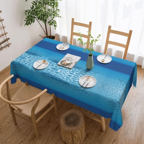 EZDLOWVBA Rechteckige Tischdecke mit ruhiger Unterwasserlandschaft, abwischbar, wasserabweisend, Tischdecke für Zuhause, Esszimmer, Küche, Party, 137 x 183 cm von EZDLOWVBA