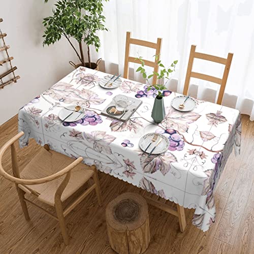 EZDLOWVBA Rechteckige Tischdecke mit schönem Weinblätter-Druck, abwischbar, wasserabweisend, Tischdecke für Zuhause, Esszimmer, Küche, Party, 137 x 183 cm von EZDLOWVBA