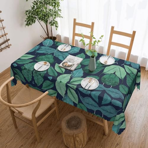 EZDLOWVBA Rechteckige Tischdecke mit tropischem Palmenblätter-Druck, abwischbar, wasserabweisend, Tischdecke für Zuhause, Esszimmer, Küche, Party, 137 x 183 cm von EZDLOWVBA