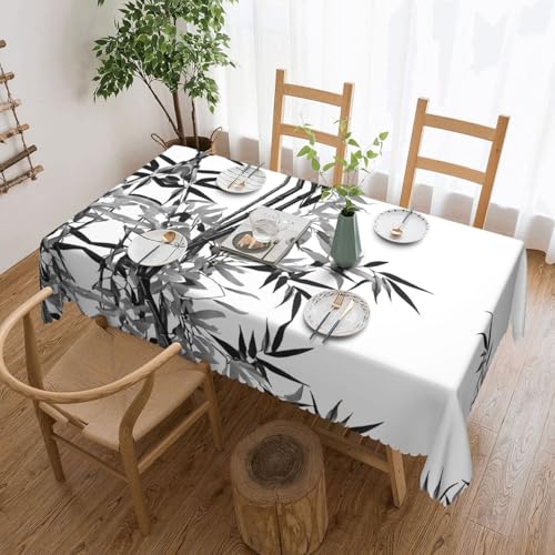 EZDLOWVBA Tischdecke mit chinesischem Kalligraphie-Druck, rechteckig, abwischbar, wasserabweisend, Tischdecke für Zuhause, Esszimmer, Küche, Party, 137 x 183 cm von EZDLOWVBA