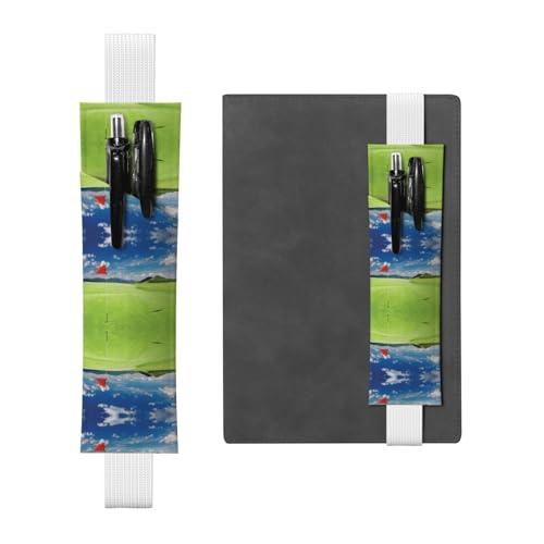 Golffeld mit Flagge im Loch, verstellbarer Gummiband, Stifthalter, PU-Leder, Stifteetui für Hardcover-Tagebücher, Notizbücher von EZDLOWVBA