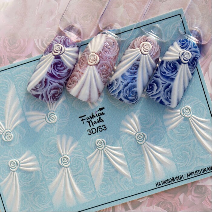 3D Nagel Aufkleber, Nageltransfer, Nail Art, Mini Wassertransfer, Brautduschenbevorzugung, Stocking Stuffer - Weiße Rosen von EZNailsStore