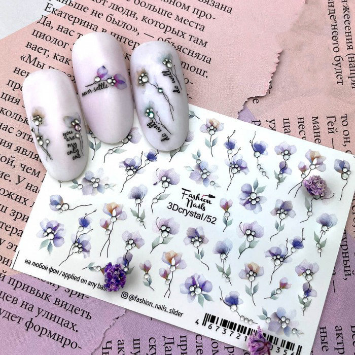 3D Nagel Aufkleber, Transfers, Nail Art, Mini Wassertransfer, Geschenk Für Oma - Crystal Petals von EZNailsStore