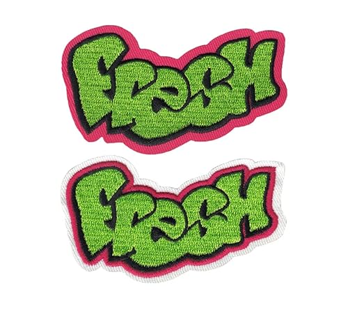 EZPARTY - 2 x Fresh Retro 90er Jahre Graffiti bestickte Applikation Patch zum Aufbügeln - Prince of Bel-Air - Rucksäcke, Kleidung, Jeans, Hüte von EZPARTY