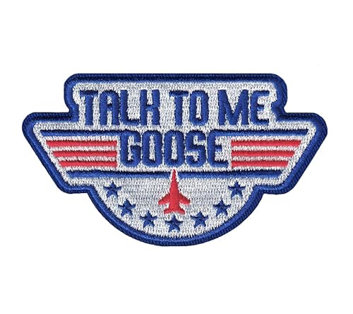 EZPARTY - Talk to Me Goose bestickter Aufnäher zum Aufbügeln – Morale Retro Meme – Rucksäcke, Kleidung, Jeans, Hüte von EZPARTY