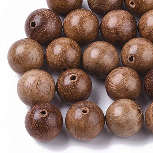 100 Stück natürliche gewachste runde Holzperlen, 8 mm, Rosenkranz, Holzabstandhalter, braune Farbe, lose Perlen mit 1,5 mm Loch für Rosenkranz, Schmuckherstellung, Sienna, 12 mm von EZVFIRPDFZ