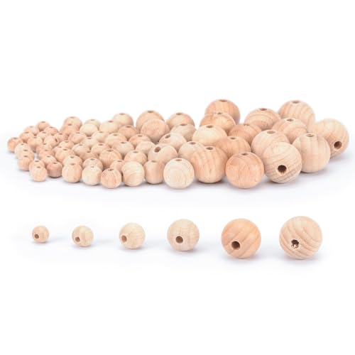 11006-008 unbehandelte Holzperlen Ø 30 mm - 100 Stück - runde Perlen zum Basteln - DIY handgemachte Dekorationen Schmuck Basteln Holz - 20 [Holzperlen Set] von EZVFIRPDFZ