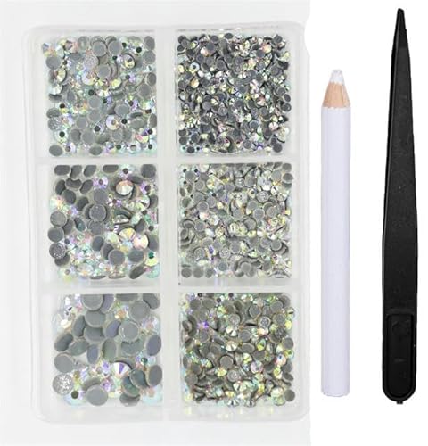 1200 Stück Glas-Kristall-Fixier-Strass-Set mit flacher Rückseite, 3D-Kristall-Nagelkunst-Strasssteine für DIY-Kleidungsdekorationen, Montana Crystal AB von EZVFIRPDFZ