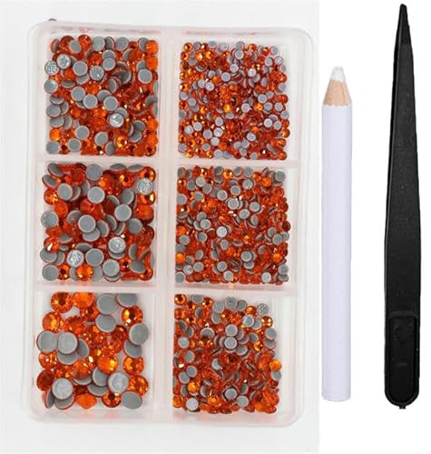 1200 Stück Glas-Kristall-Fixier-Strass-Set mit flacher Rückseite, 3D-Kristall-Nagelkunst-Strasssteine für DIY-Kleidungsdekorationen, Montana-Hyazinthe von EZVFIRPDFZ