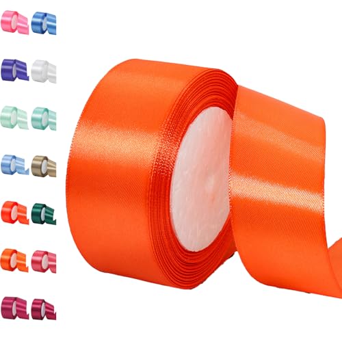 15 mm rotes Band zum Basteln von Geschenken, 23 m rotes Polyester, doppelseitiges Satinband, Geschenkband, Weihnachtsband, Geschenkverpackung, dickes Stoffband für Geschenke, Blumensträuße, Kuchen, von EZVFIRPDFZ