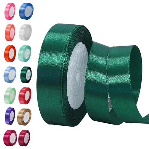 15 mm rotes Band zum Basteln von Geschenken, 23 m rotes Polyester, doppelseitiges Satinband, Geschenkband, Weihnachtsband, Geschenkverpackung, dickes Stoffband für Geschenke, Blumensträuße, Kuchen, von EZVFIRPDFZ