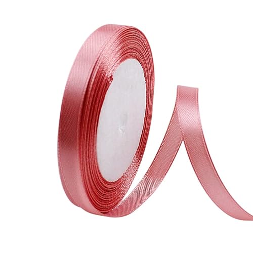 15 mm rotes Band zum Basteln von Geschenken, 23 m rotes Polyester, doppelseitiges Satinband, Geschenkband, Weihnachtsband, Geschenkverpackung, dickes Stoffband für Geschenke, Blumensträuße, Kuchen, von EZVFIRPDFZ