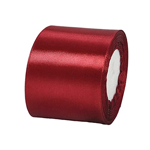 15 mm rotes Band zum Basteln von Geschenken, 23 m rotes Polyester, doppelseitiges Satinband, Geschenkband, Weihnachtsband, Geschenkverpackung, dickes Stoffband für Geschenke, Blumensträuße, Kuchen, von EZVFIRPDFZ