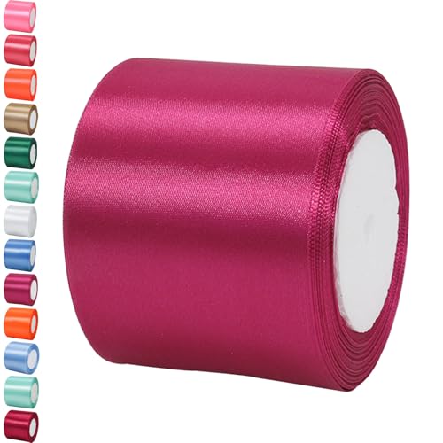 15 mm rotes Band zum Basteln von Geschenken, 23 m rotes Polyester, doppelseitiges Satinband, Geschenkband, Weihnachtsband, Geschenkverpackung, dickes Stoffband für Geschenke, Blumensträuße, Kuchen, von EZVFIRPDFZ